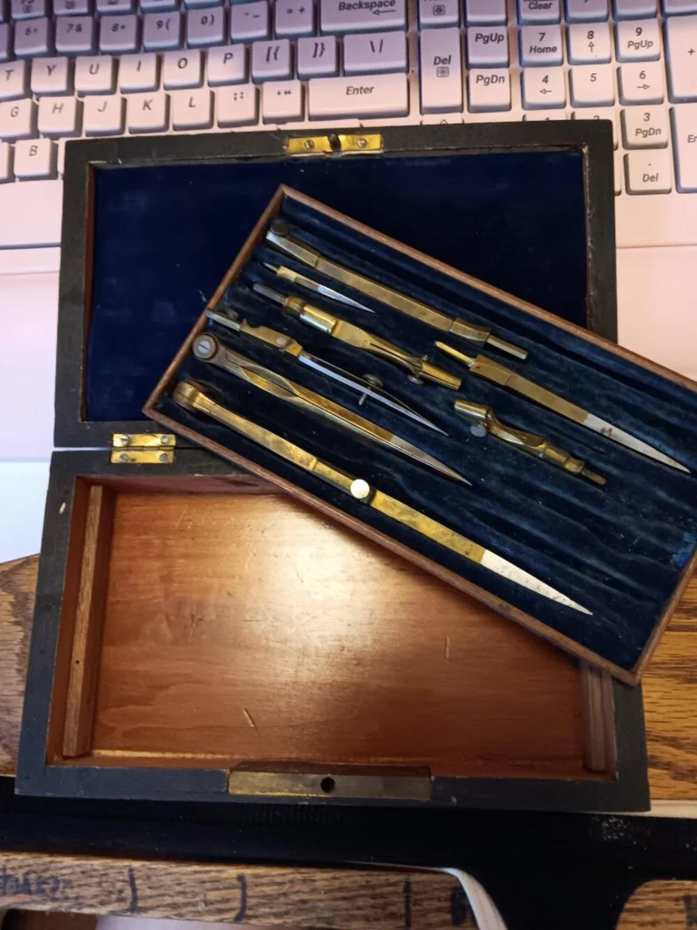 Antique Vintage Drawing Drafting SET (Original wooden box) AWESOME! **READ***